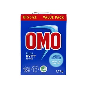 TØYVASK OMO PLUSS HVITT 3,7KG.